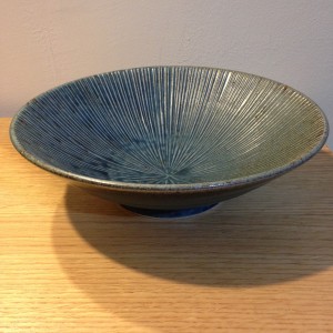 Noodel kom blauw grijs/Noodle bowl blue grey.