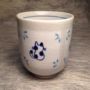 Theetas kat blauw/Tea cup cat blue 