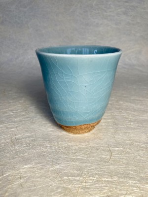 Theetas blauw laag - Tea cup blue low.