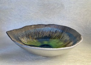 Kom blad - zwart/groen.