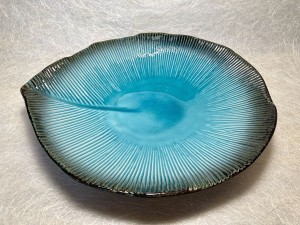 Schaal blad turquoise.