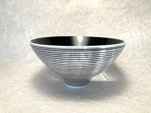 kom - rijstkom zwart binnen.