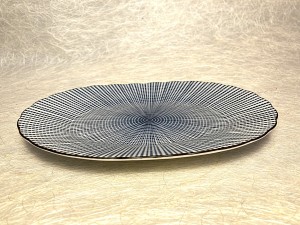 Bordje strepen ovaal.